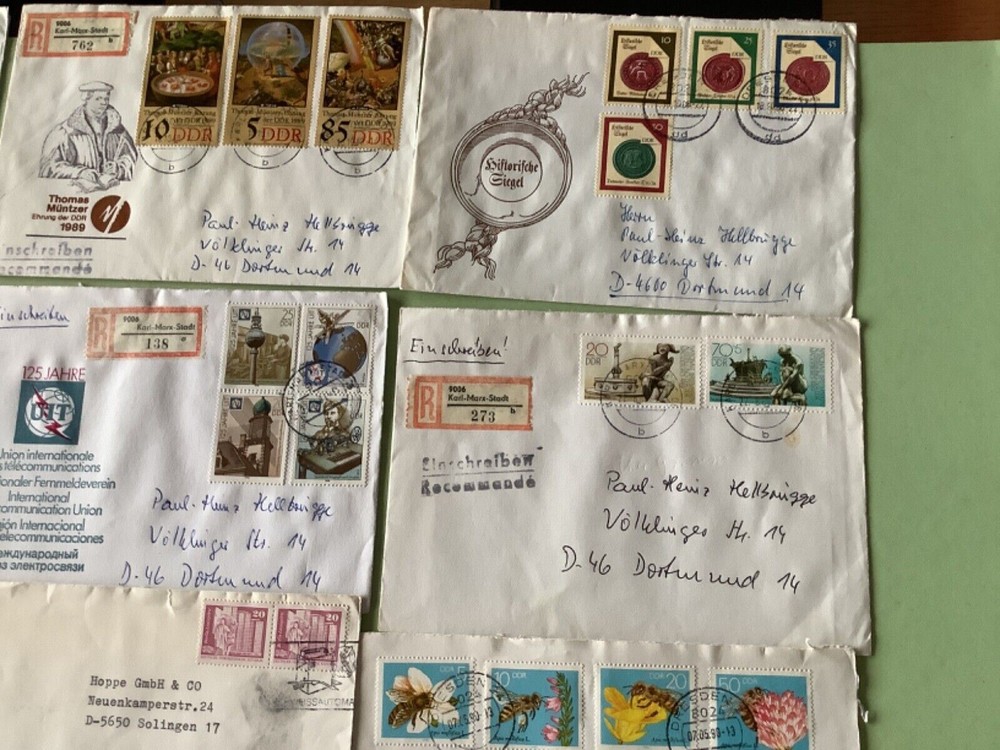German Democratic Republic postal stamps covers 12 items Ref A1427