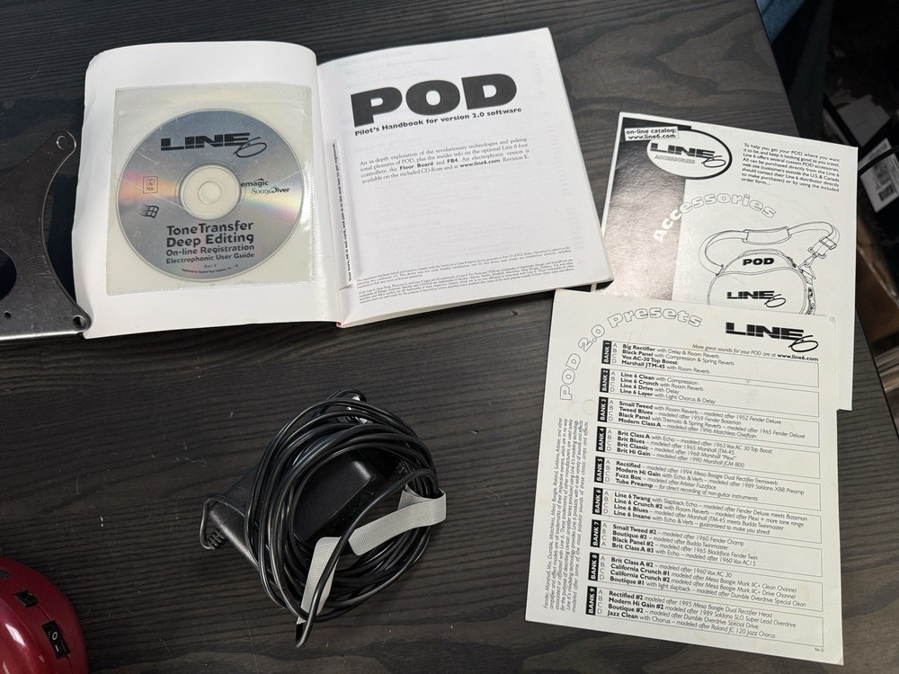 Line 6 POD 2.0 Guitar Effects Processor W/ Case, Fb4 Floor Switch, Power Adapter