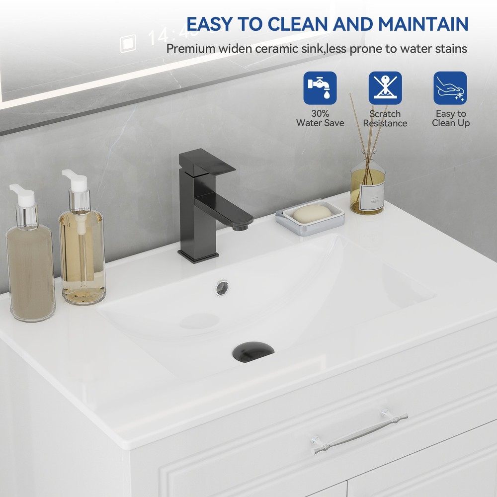 30" Bathroom Vanity with Sink & Soft-Close Doors | Easy Install Design