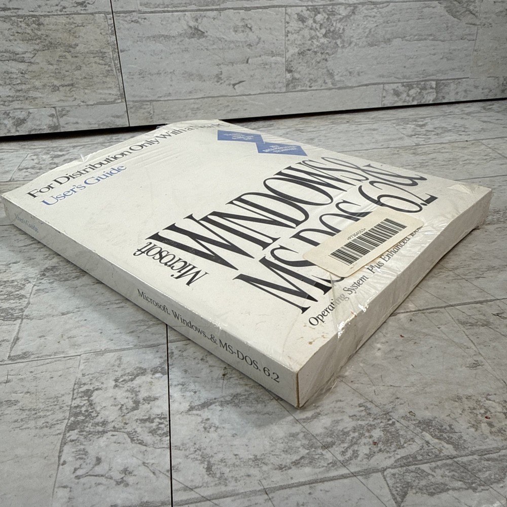 Vintage Microsoft Windows & MS-DOS 6.2 User Guide Sealed Manual Certificate PC