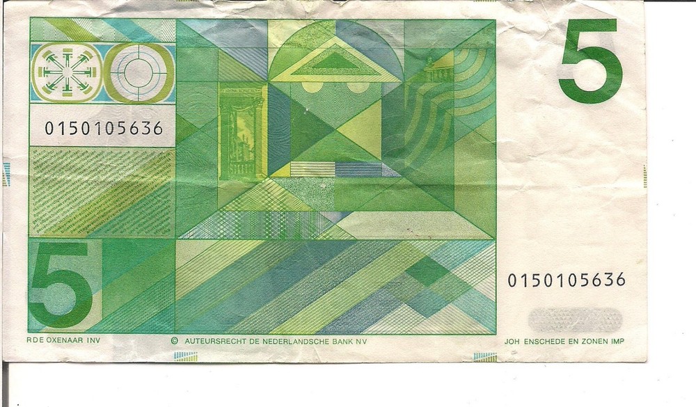 NETHERLANDS, 5 GULDEN, P#95a, 1973