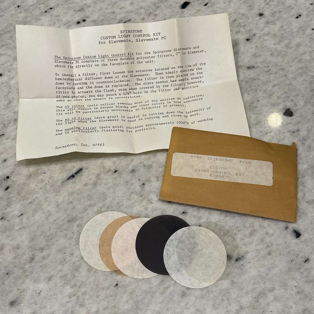 Vtg Spiratone Custom Light Control Kit For Slavemate & Slavemate PC UV Warming