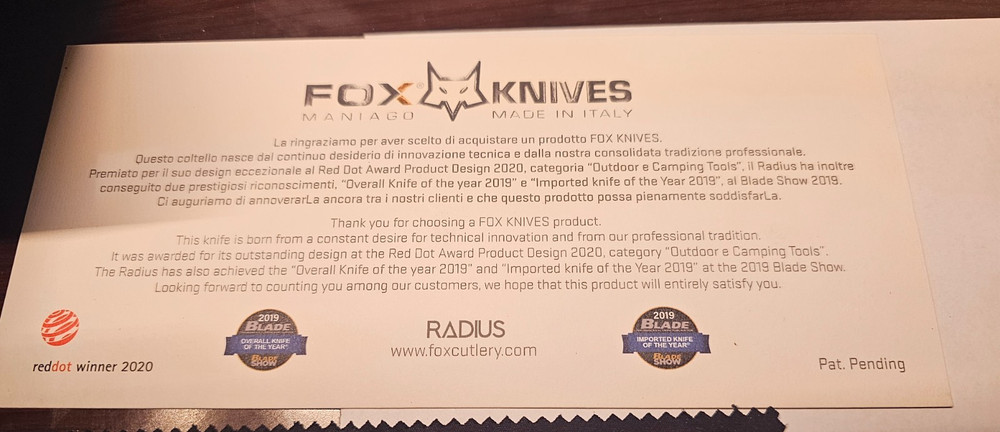 Fox Radius Folding knife FX-550 TiB