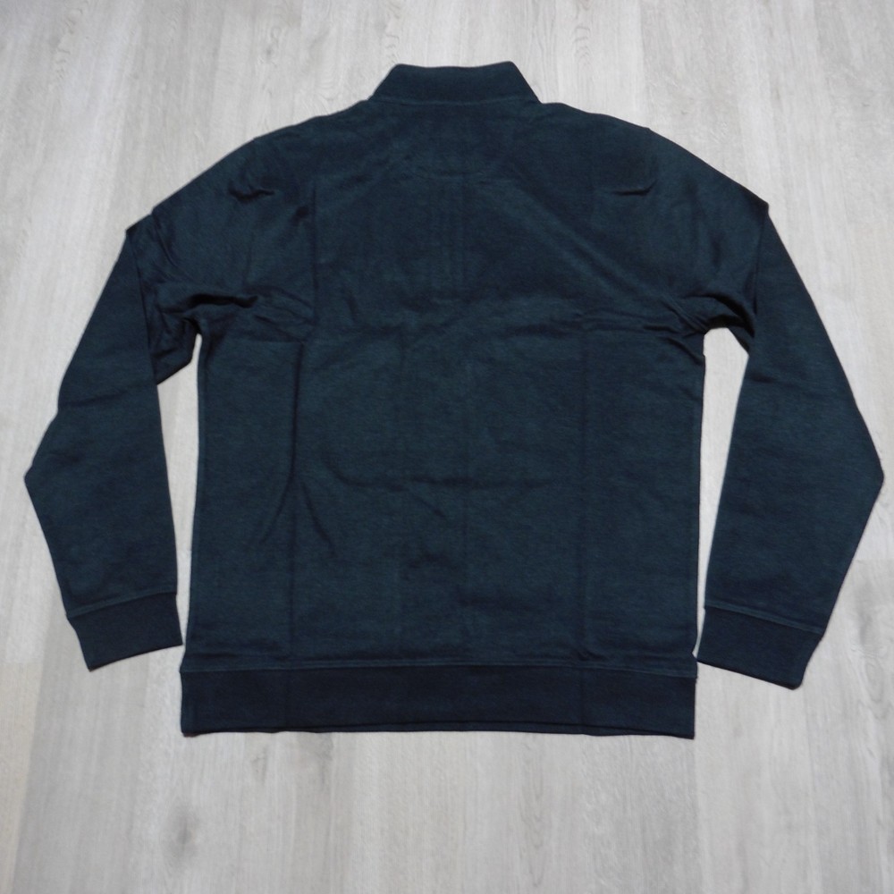 Sharp Lad Men's M Brewster Quarter Zip Pullover Coal Peacock Heather LS