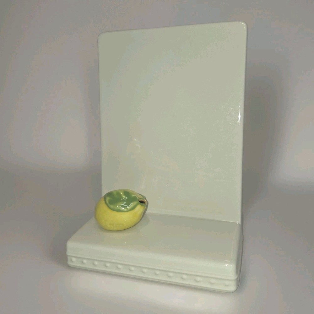 Nora Fleming Pearl Dot Memo Message Board Stoneware Ivory Retired Lemon Mini