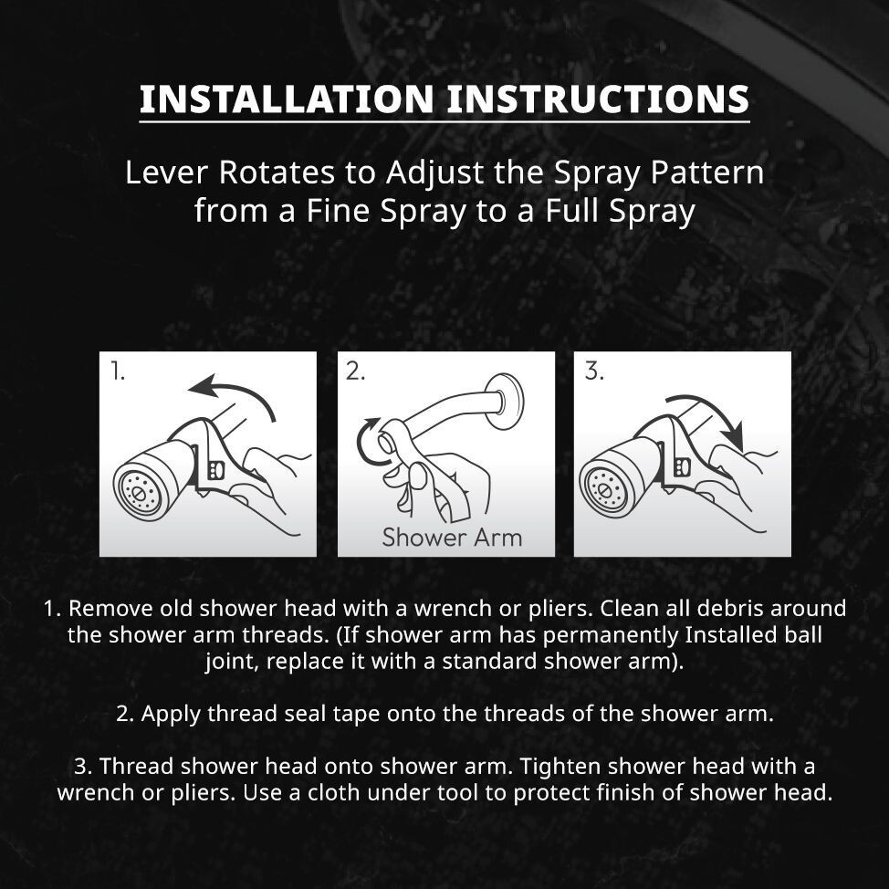 Thrifco 4809001 3 Pattern Multi-Function Massage Shower Head � Chrome