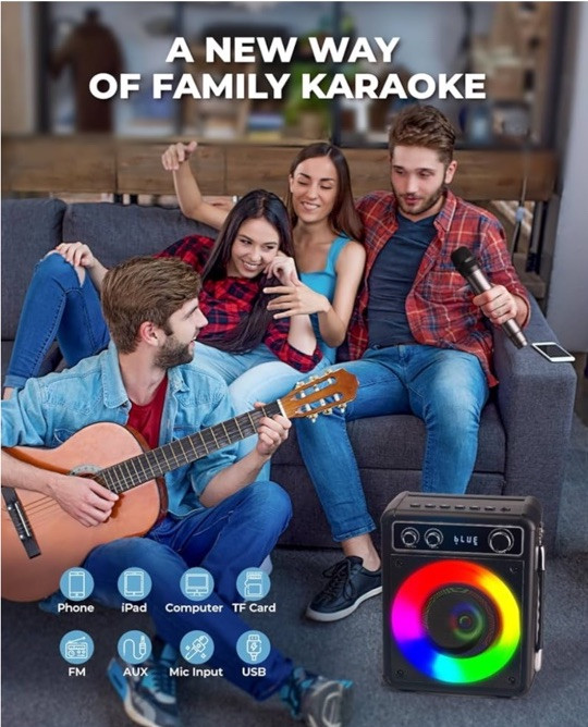 Portable Karaoke Machine with 2 microphones