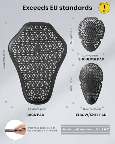 CE Armor 5-PC Level 1 Back Elbow and Shoulder Protector Pads Inserts for