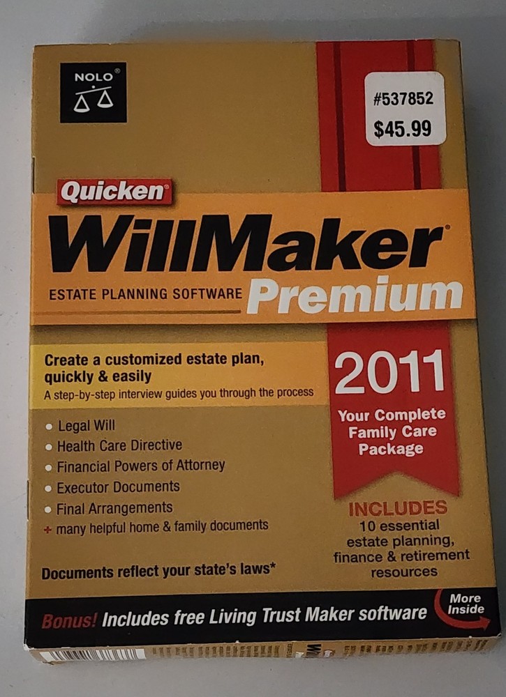 Quicken WillMaker Premium 2011 Estate Planning Software