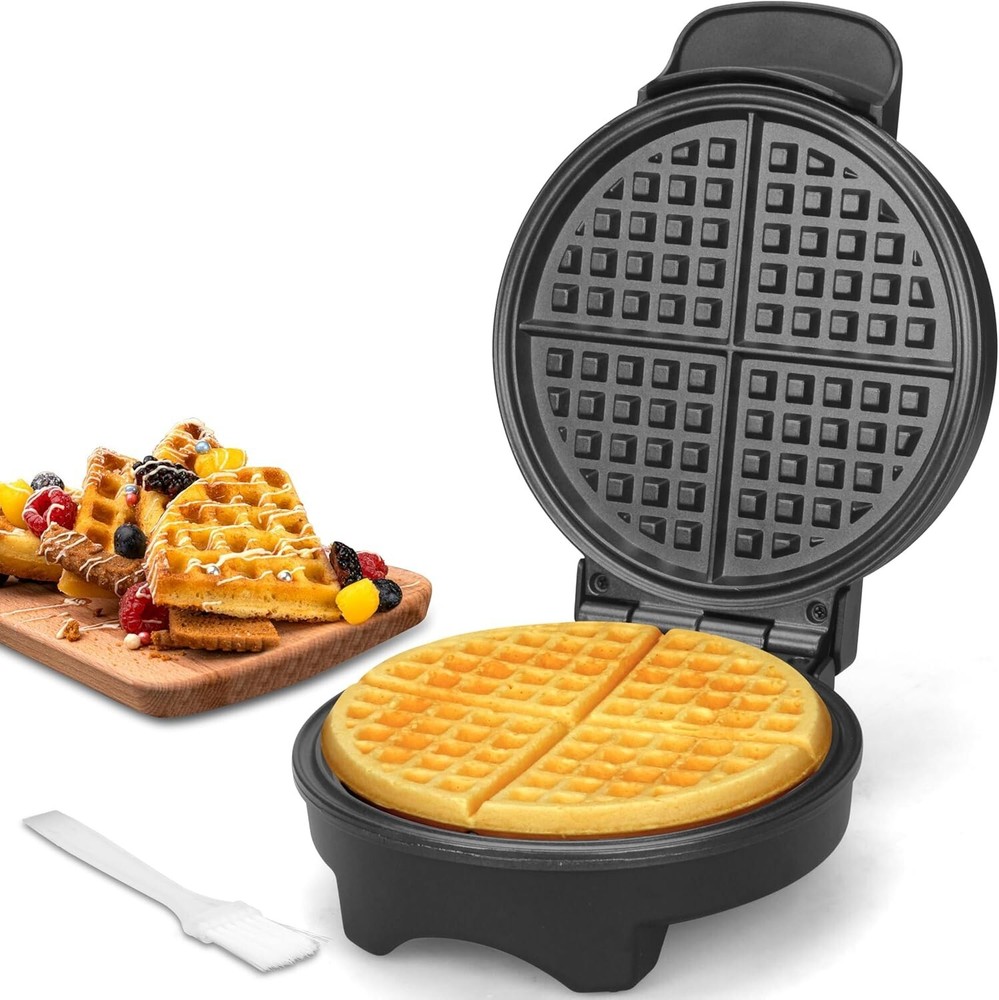 7'' Classic Non-Stick Waffle Maker - Effortless Cooking & Easy Storage