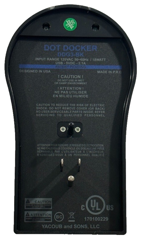 Echo Dot Docker Wall Mount for Dot Gen 3-New Sealed Boxes-Black