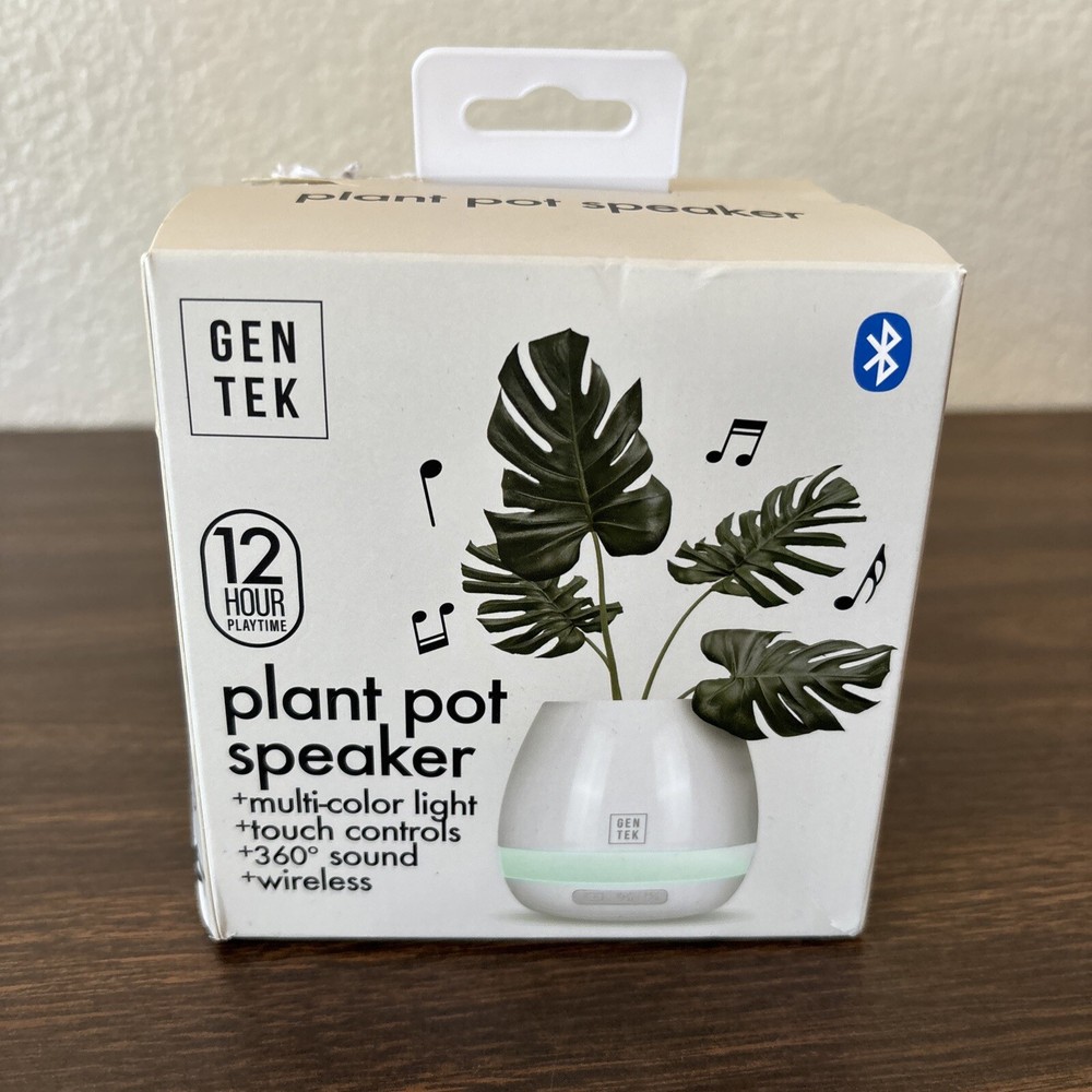 Gen Tek Plant Pot Bluetooth Wireless Speaker Multicolor