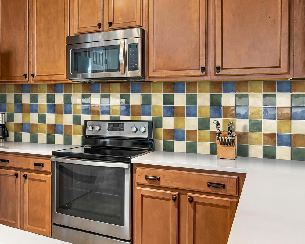 Thick Kitchen Peel and Stick Backsplash Tiles Square Self Adhesive Wall Tile ...