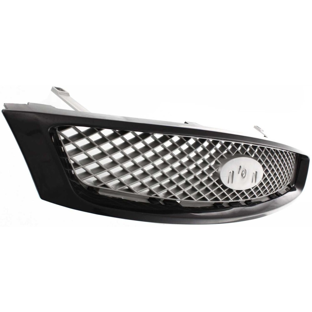 Grille For 2005-2007 Ford Focus Black Shell w/ Gray Insert Plastic