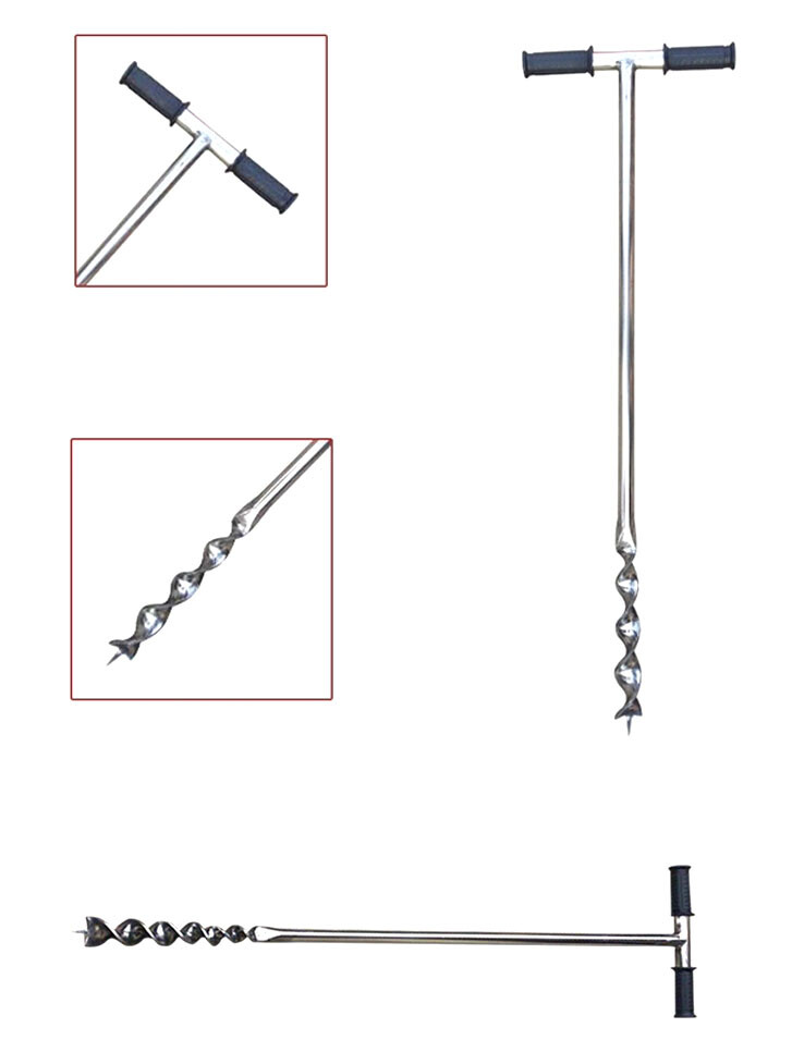 40" Long Soil Probe Sampler Soil Collector Auger-type Root Drill Stainless Steel