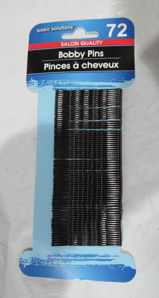 Basic Solutions Salon Quality Black Bobby Pins 72-ct Pack On Card