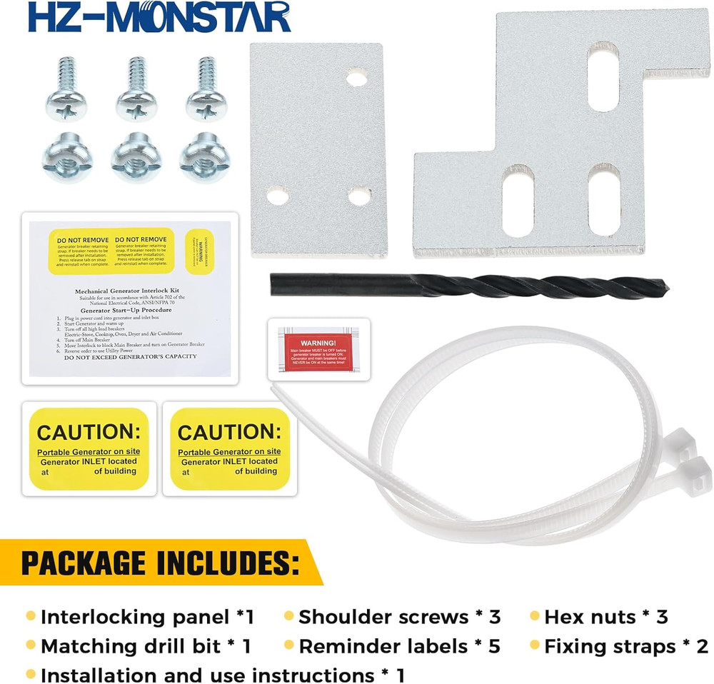 Generator Interlock Kit Compatible with General Electric GE 150 or 200 Amp Pa...