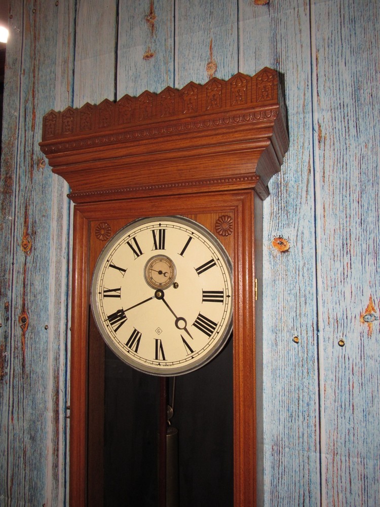 Antique Gilbert No. 14 Weight Driven Regulator Wall Clock 8-Day Timepiece
