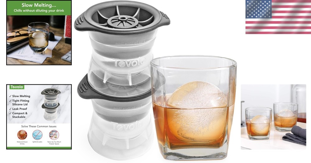Elegant Ice Sphere Makers – Stackable, Dishwasher Safe, and Effortless to Use