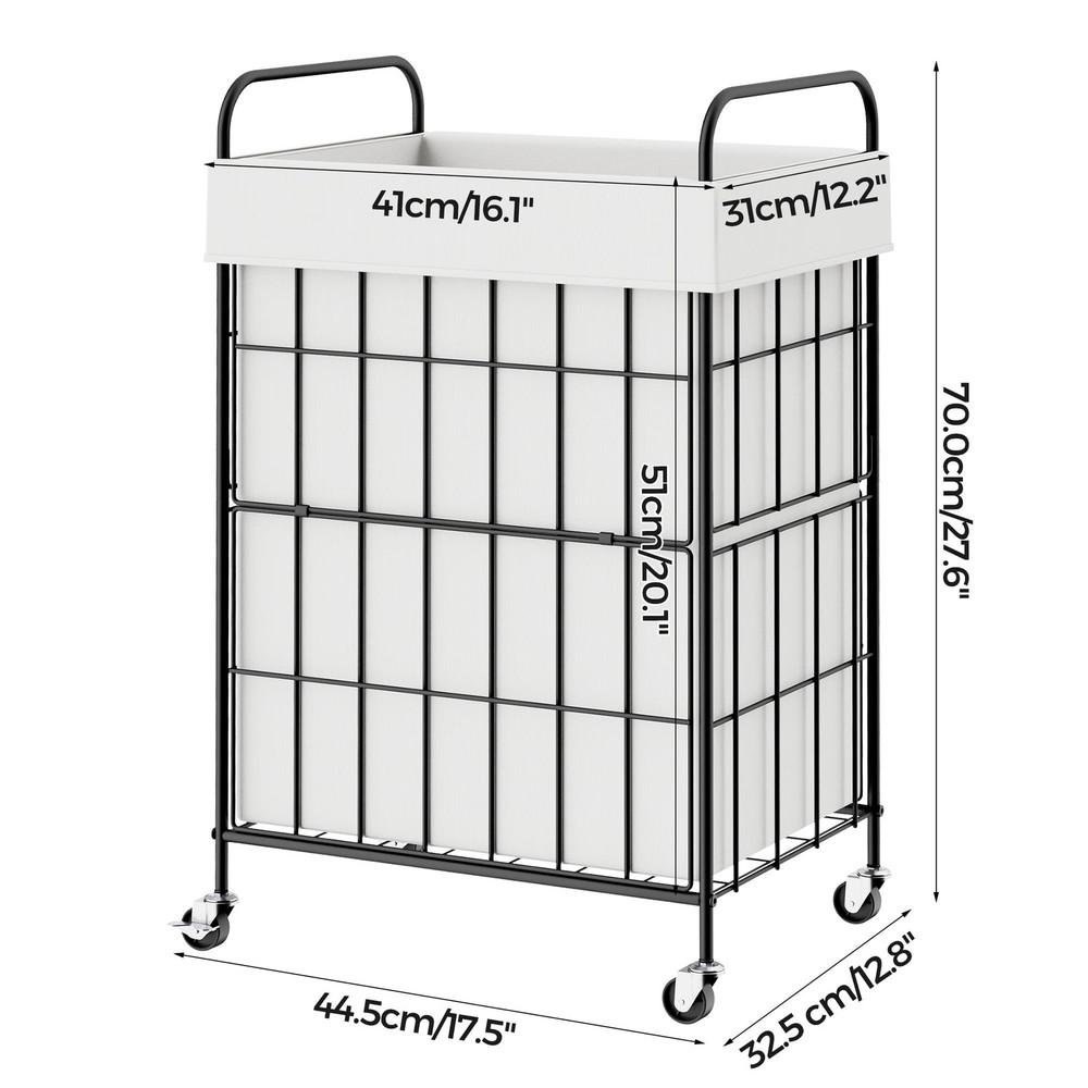 Laundry Hamper with Wheels, 90L Laundry Basket with Handle, Laundry Sorter wi...