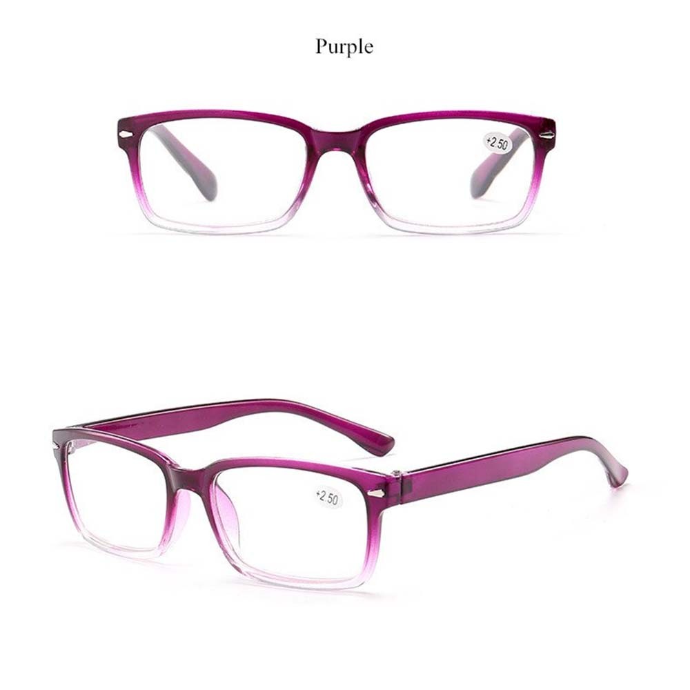 4 PACK Reading Glasses Mens Womens Unisex Square Frame Light Blocking Readers