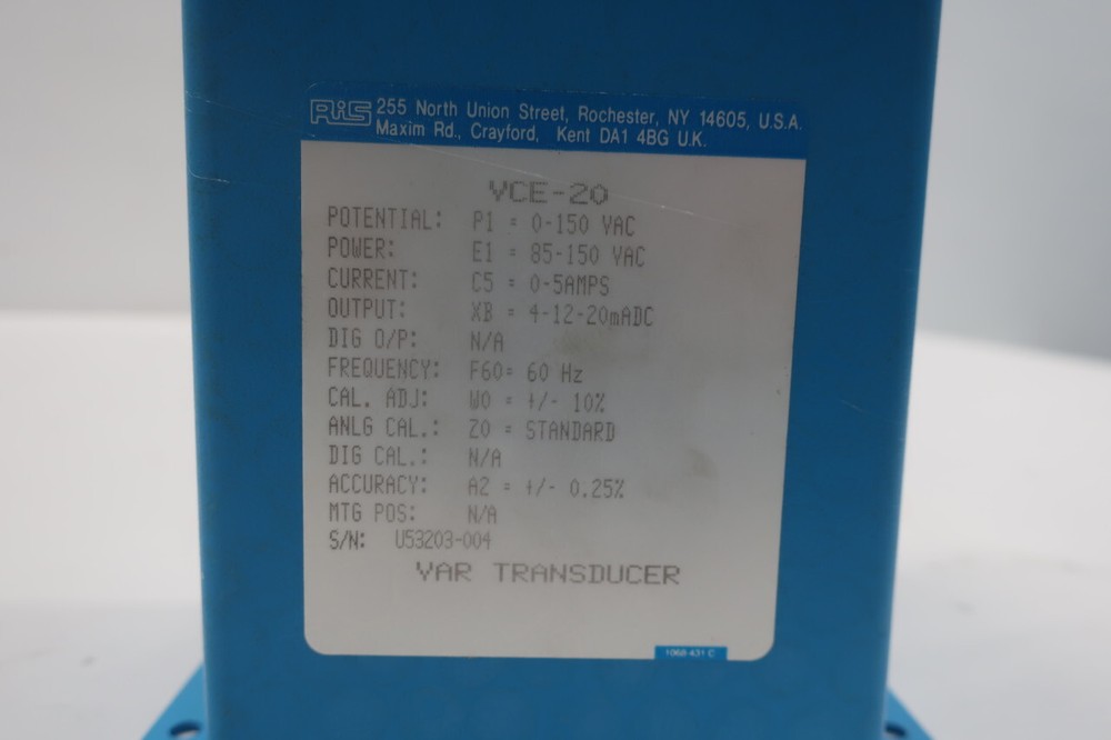 Ris VCE-20 Var Transducer 85-150v-ac