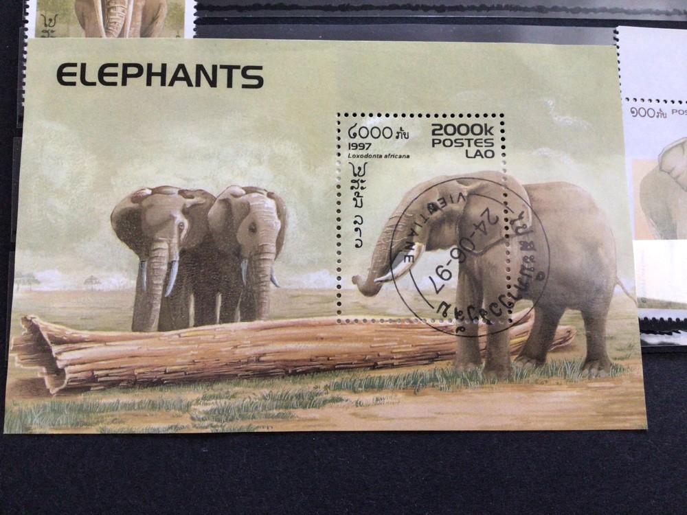 Elephants postes Lao used Stamps Ref 63274