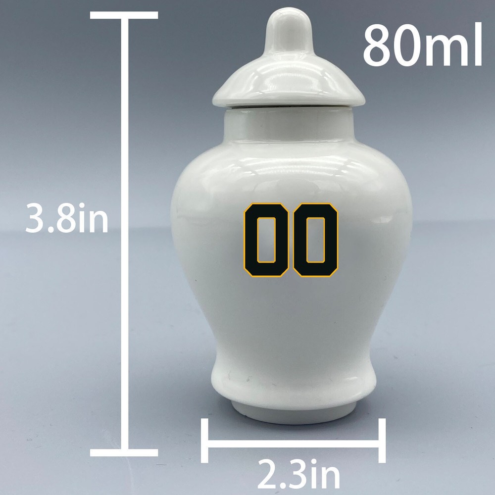 Ceramic Mini Urn for Pittsburgh Pirates Baseball Theme, Custom Text & Number