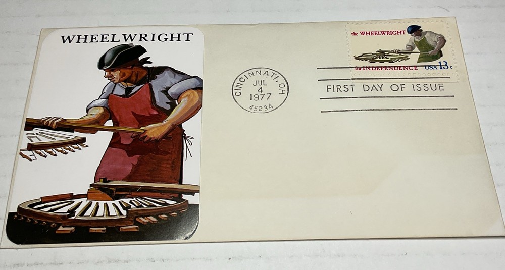 First Day Issued Wheel wright Cincinnati OH July 4th, 1977