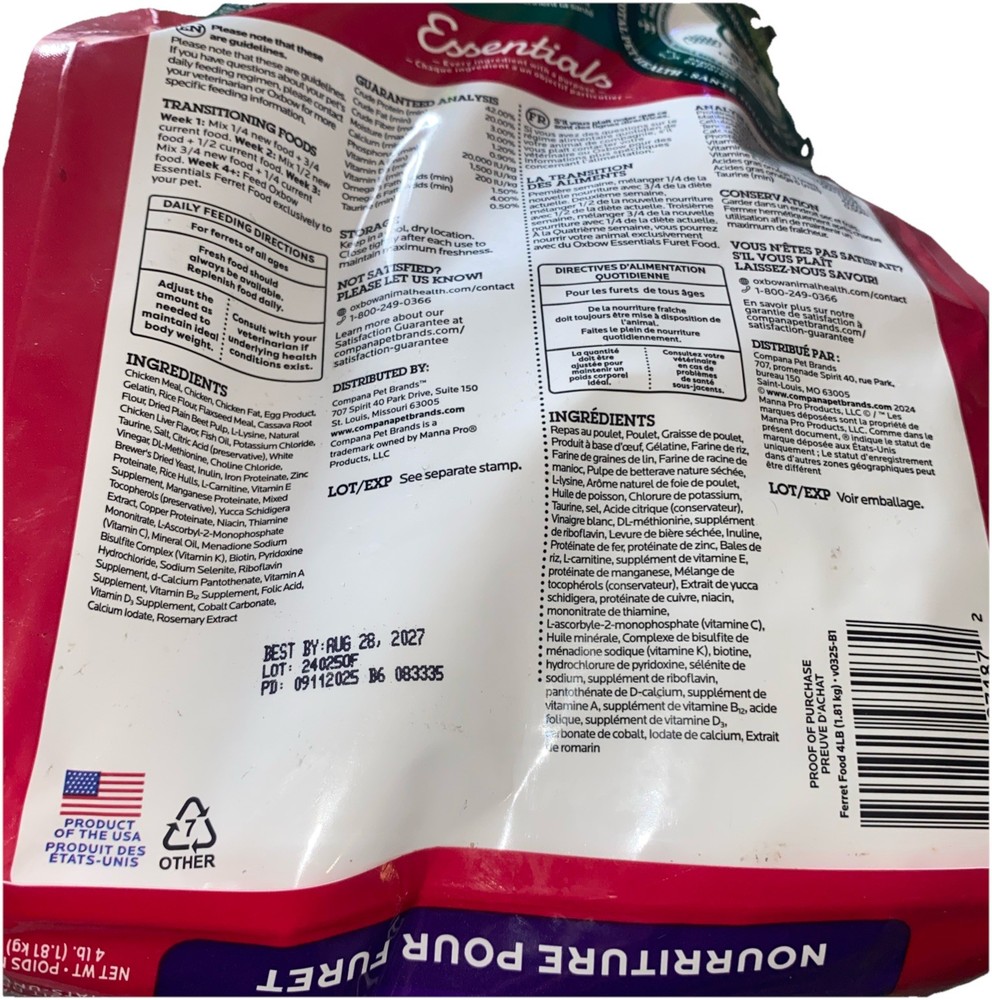 Oxbow Ferret Food Essentials