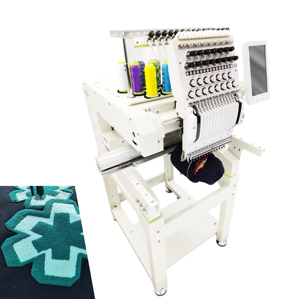Single Head 15 Needle Embroidery Machine High Speed Automatic Stitchwork Pattern