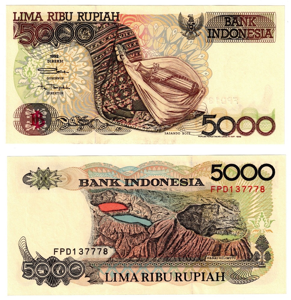 1998 INDONESIA 5000 RUPIAH P130  UNC Banknote