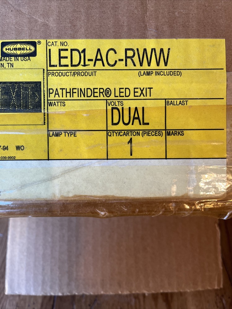 Hubbell Exit sign AC LED1-AC-RWW-SPC Pathfinder