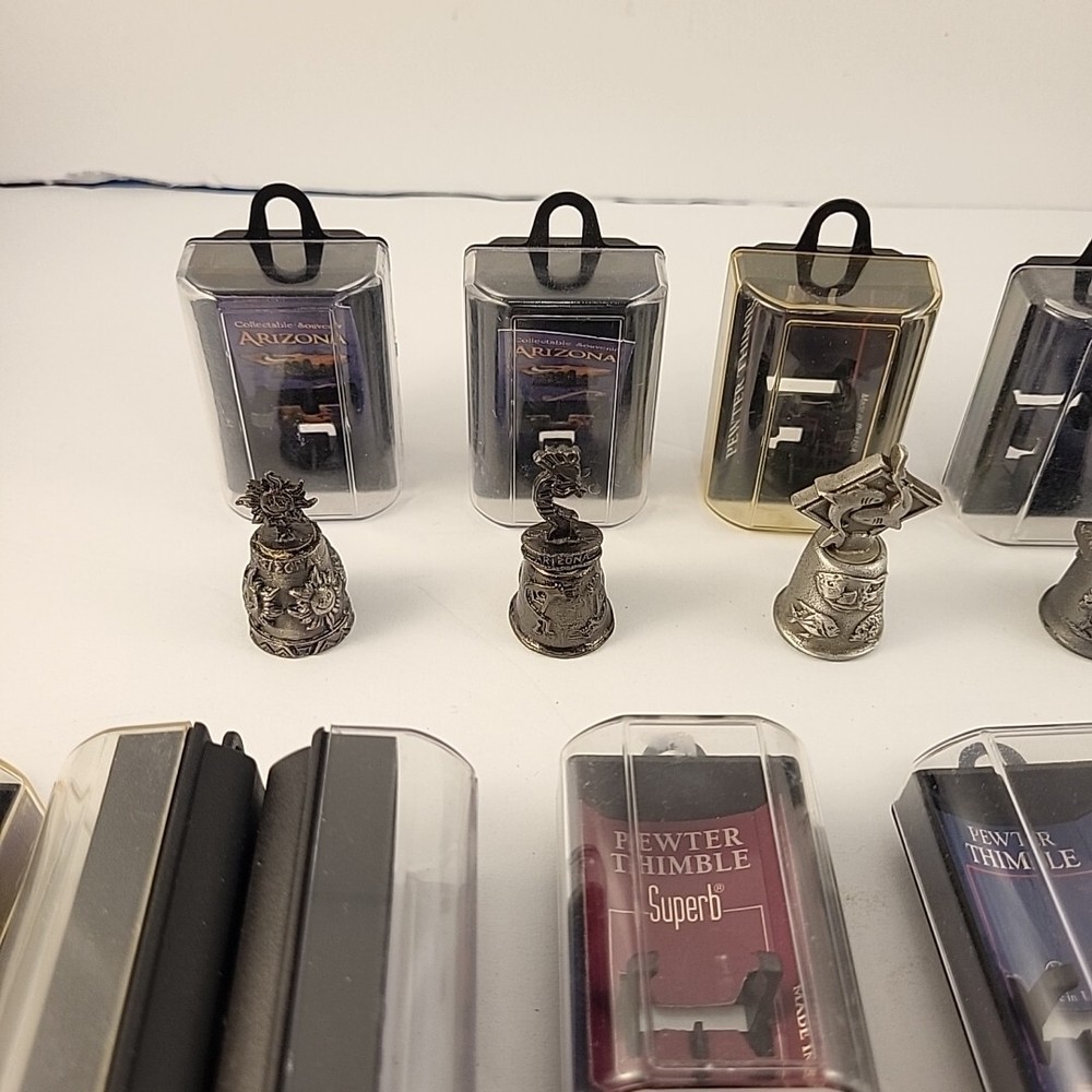 13 Pewter Thimbles Cities And States
