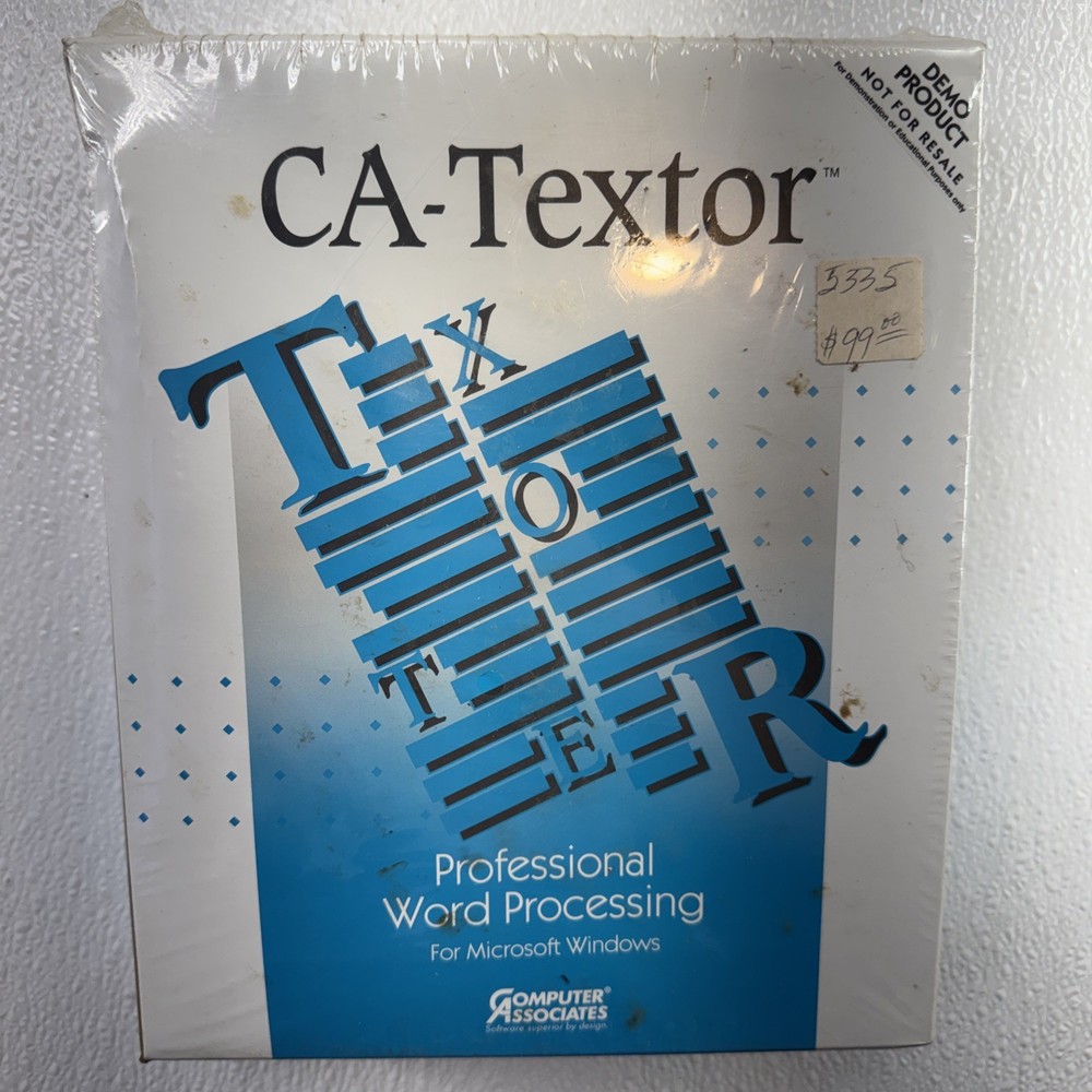 Vintage CA-Textor Professional Word Processing DEMO VERSION Computer Associates