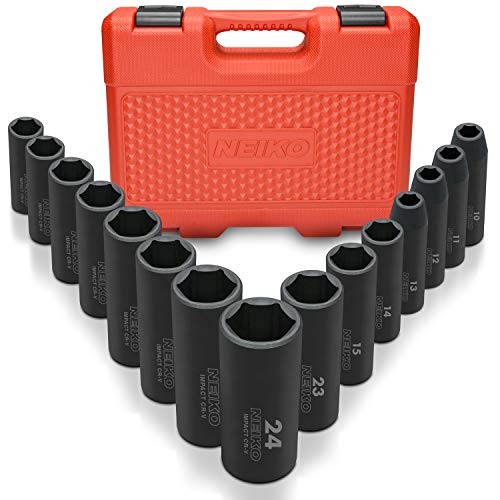 02474A 1/2" Drive Deep Impact Socket Set | 15 Piece | Deep 10 - 24 mm Deep