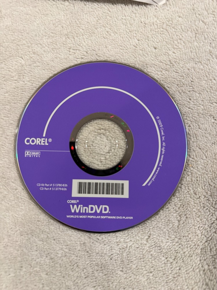Corel WINDVD Installation Disc - NO Serial #!!!