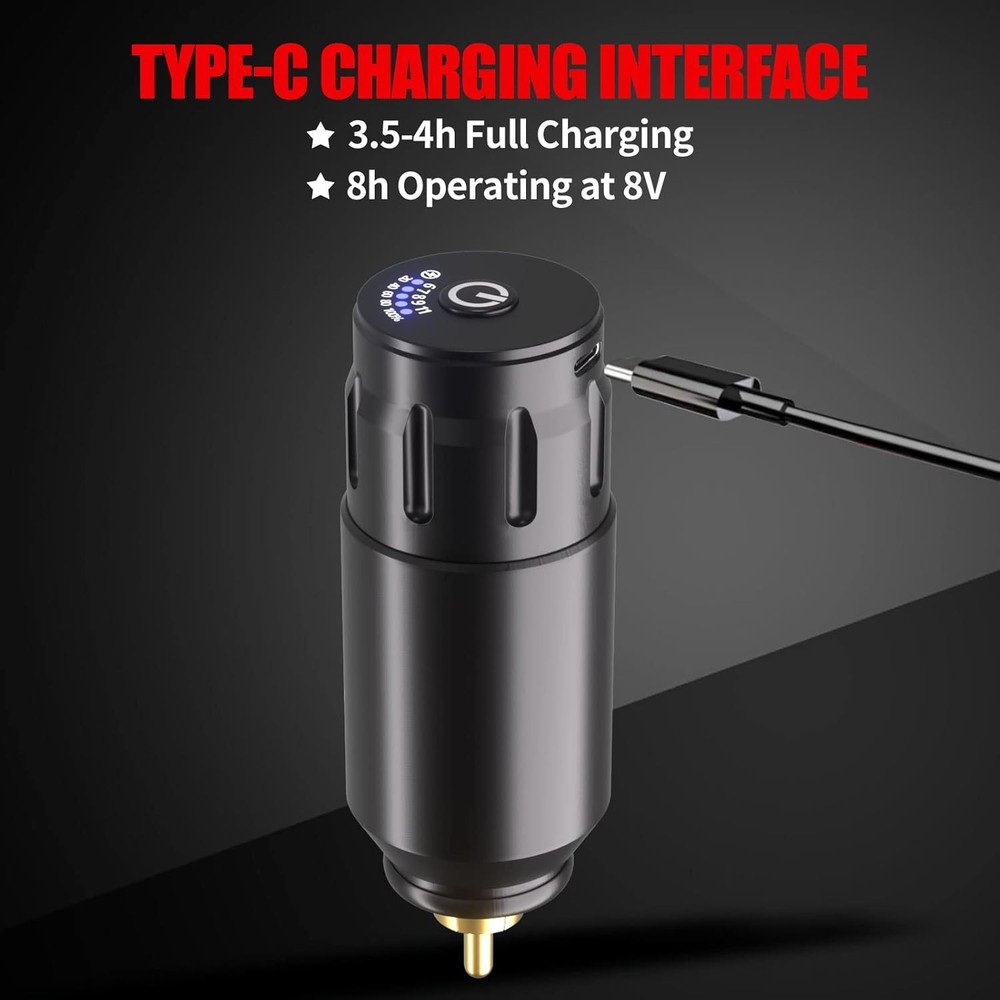 Tattoo Pen Kit - POSEIDON Wireless Machine Kit, TK018, black