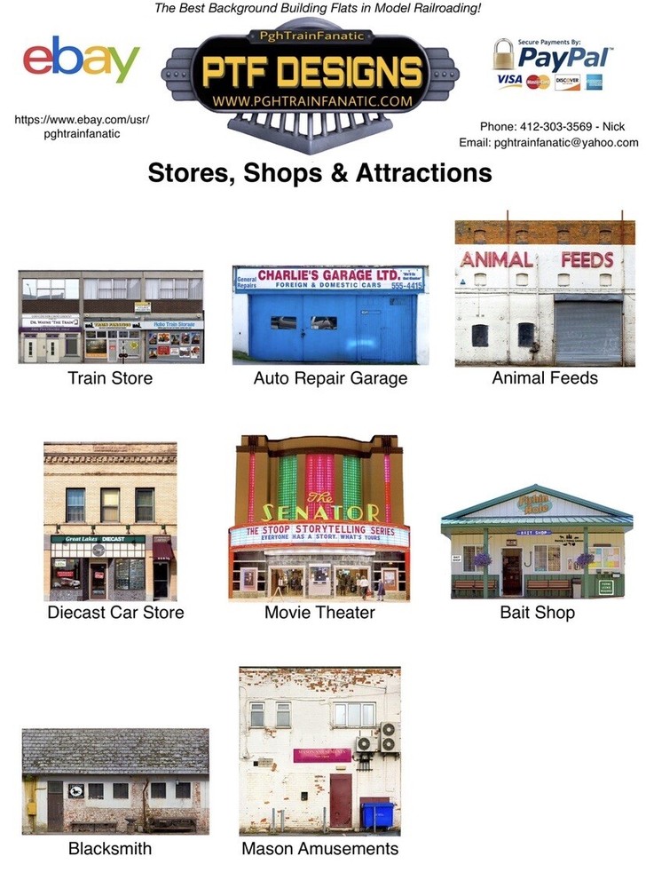 HO Scale HARDWARE STORE - Building Flat/ front w/LED - scratch built 1:87