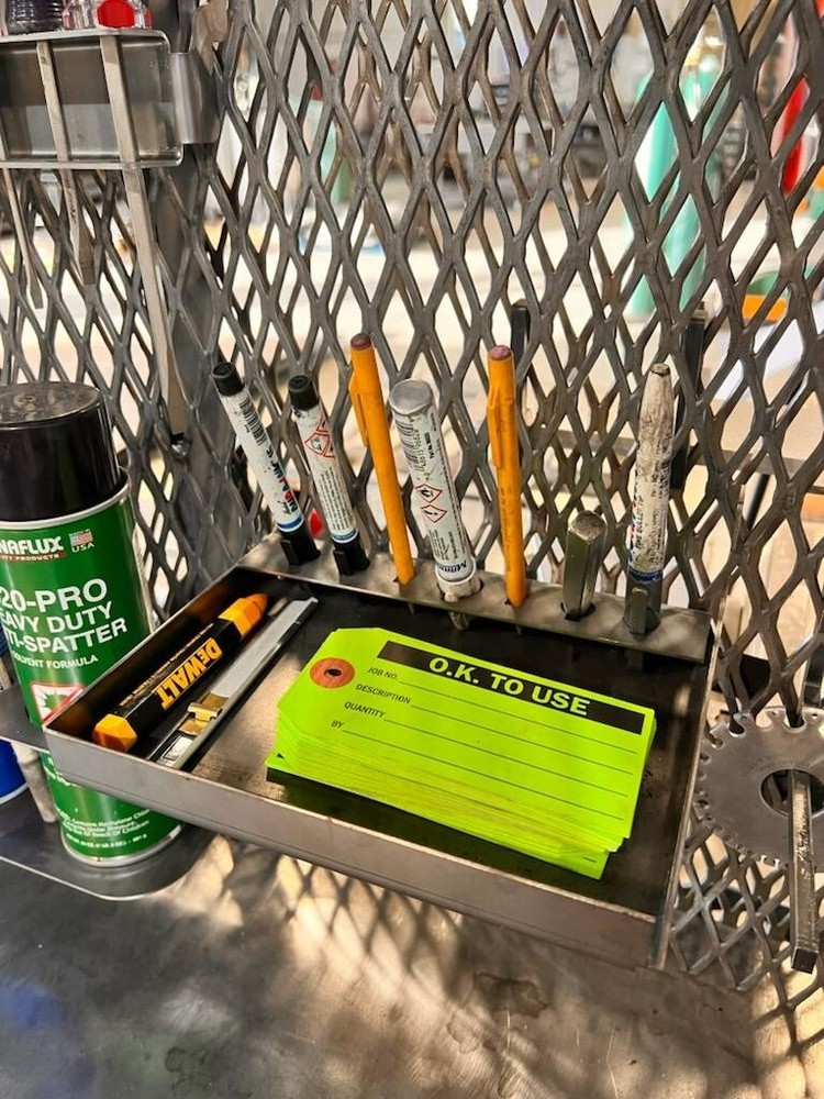 Tray and Sharpie Storage, Expanded Flattened Metal, Heavy Duty,