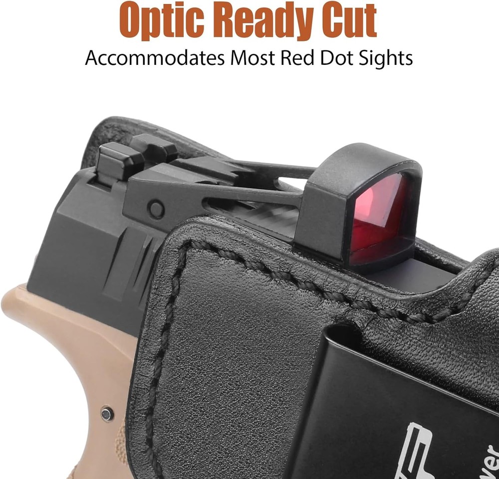 IWB Leather Holster for Springfield Hellcat Pro/Comp,Hellcat RDP-Optic Cut,RH