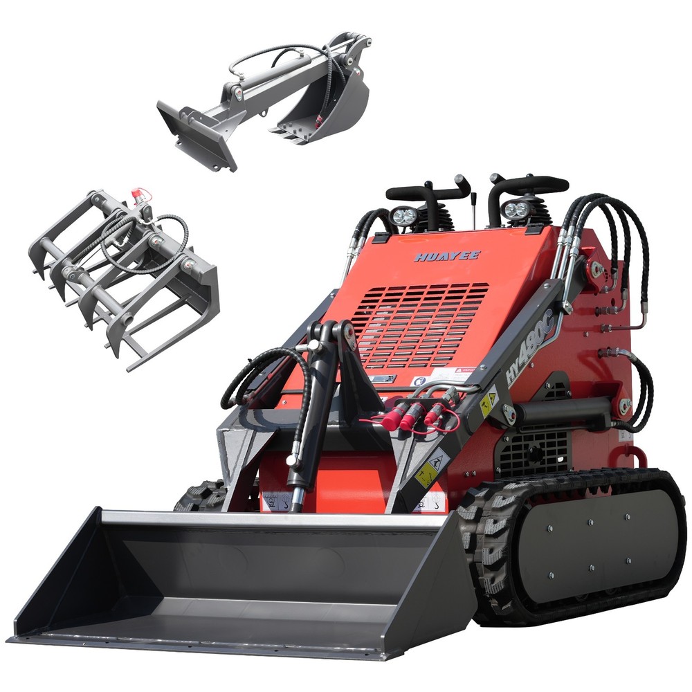 HY480CFREE SHIP/unloading Mini Skid Steer Loader 23HP+STRAIGHT DIGGER+Grapple