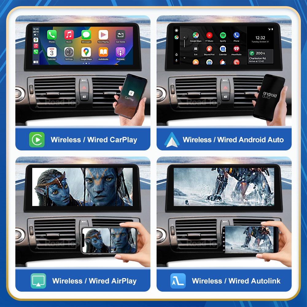 12.3" Carplay Wireless Screen Car for BMW 1 Series E81 E82 E87 E88 2008-2012 CIC