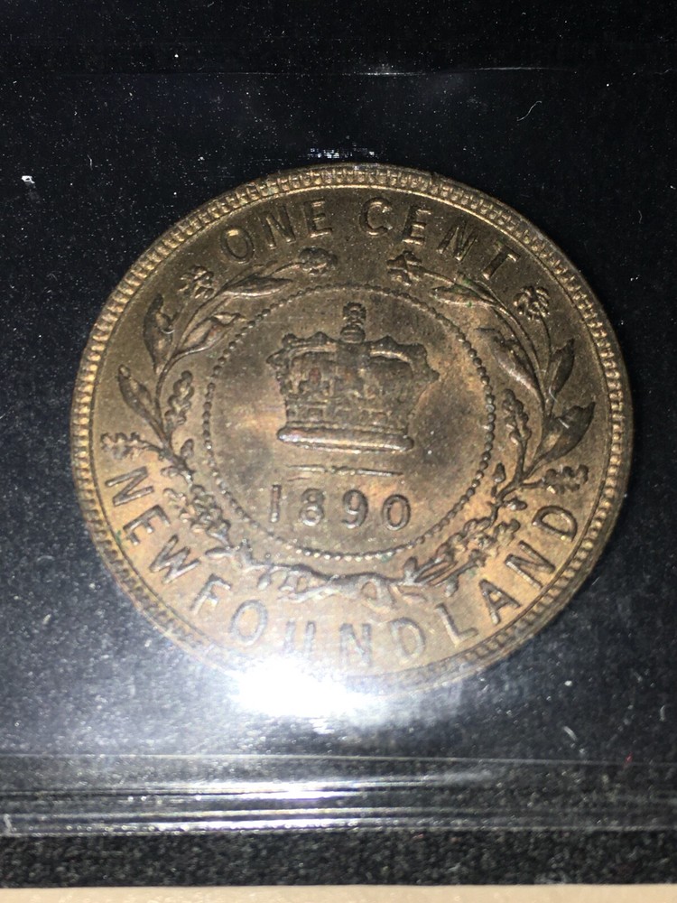 1890 ICCS Graded Newfoundland, Large One Cent, **MS-63**