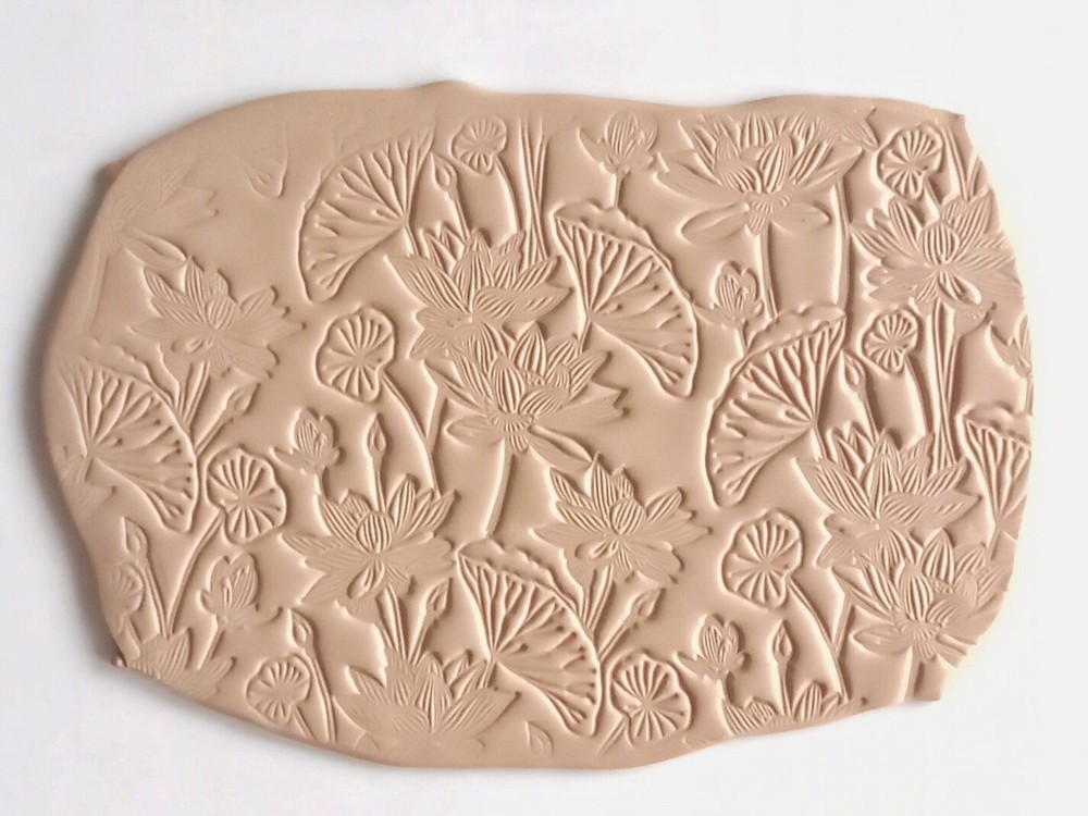 Ginkgo Lotus Pattern Texture Mats for Polymer clay | Imprint pattern stamps