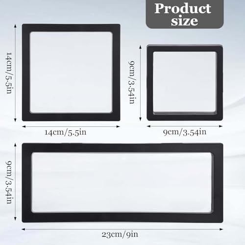12 Pcs 3D Floating Frame Display Case, Challenge Coin Display Stand Holder