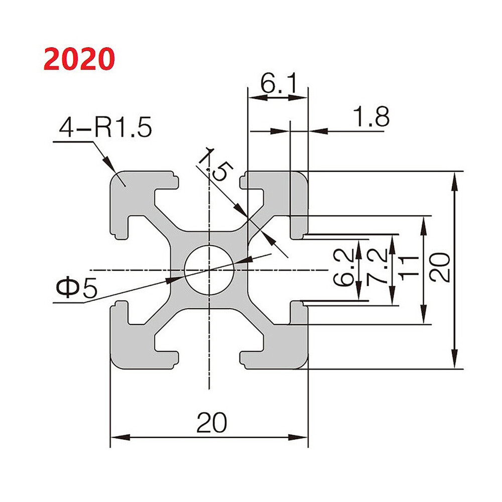 T Type / V Type 2020 2040 Aluminum Extrusion Profile Anodized Linear Rail Guide