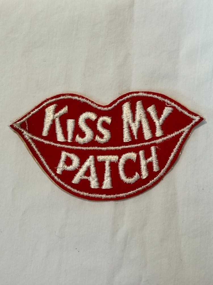 Vintage Original "Kiss My Patch" Embroidered Patch