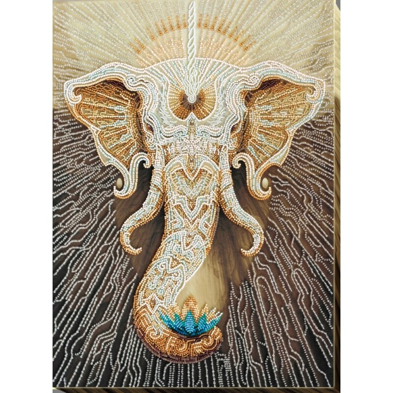 Bead Embroidery Kit DIY Elephant Bead needlepoint Abris Art