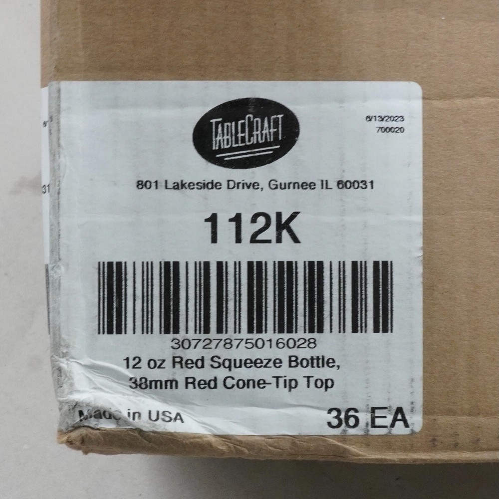 TableCraft 112K Squeeze Bottle Qty 36 12 Oz Red Cone Tip